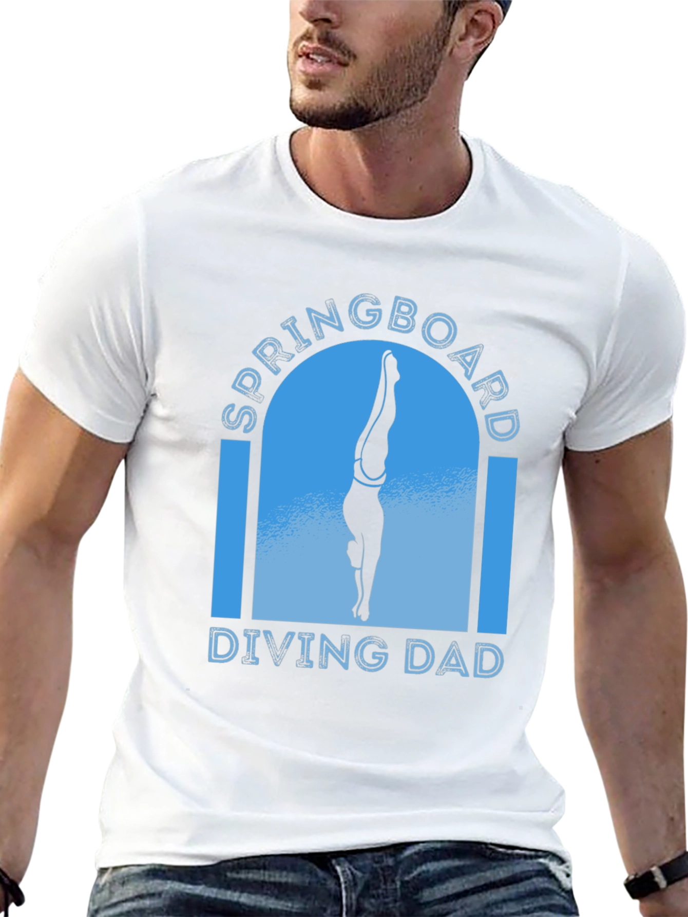 Springboard Diving Dad T-Shirt - Black