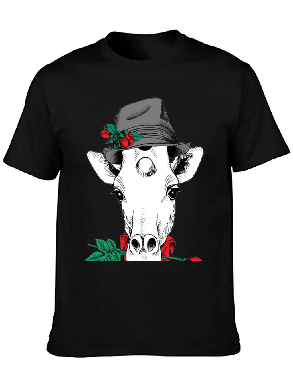Giraffe in Hat Graphic Tee