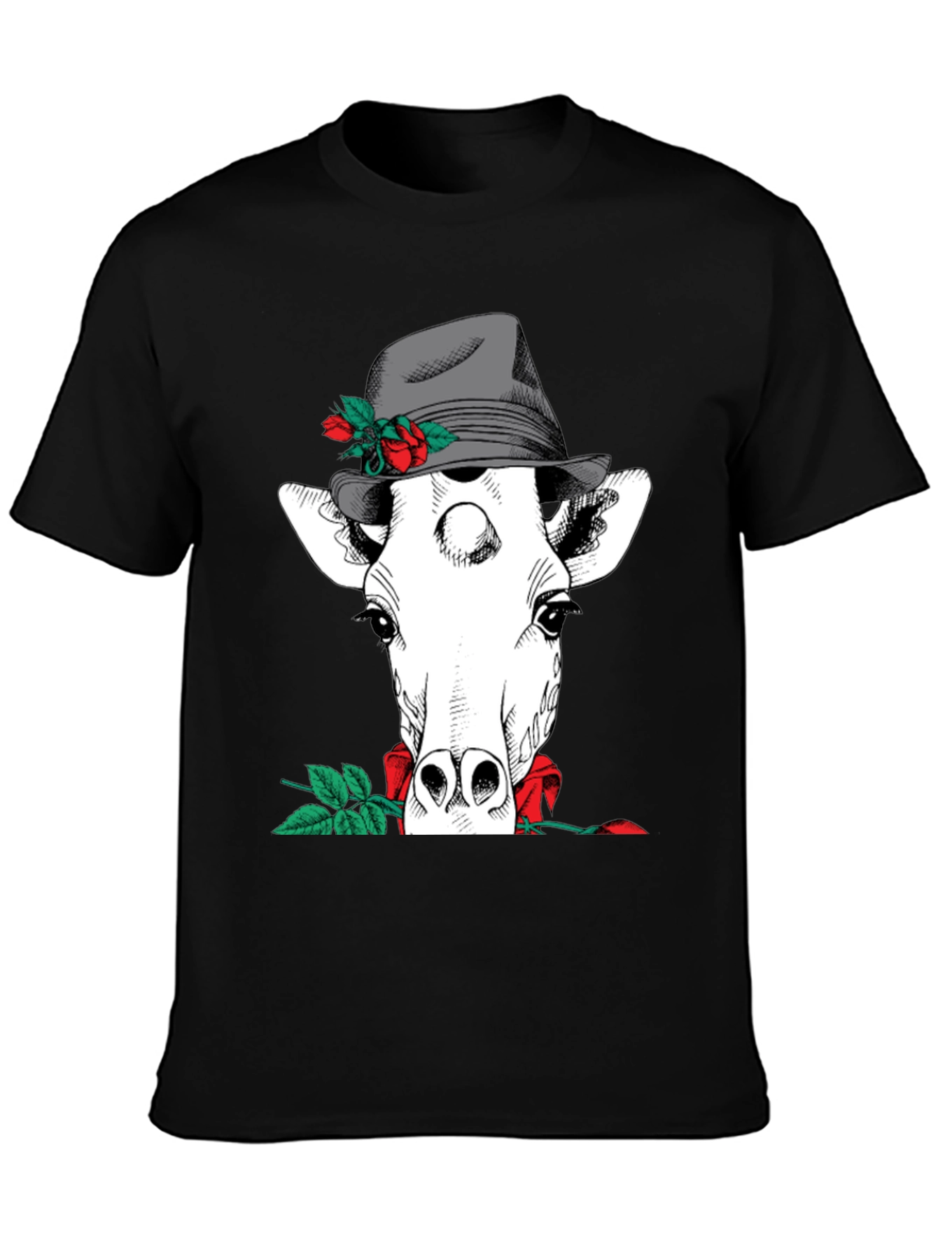 Giraffe in Hat Graphic Tee