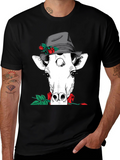 Giraffe in Hat Graphic Tee