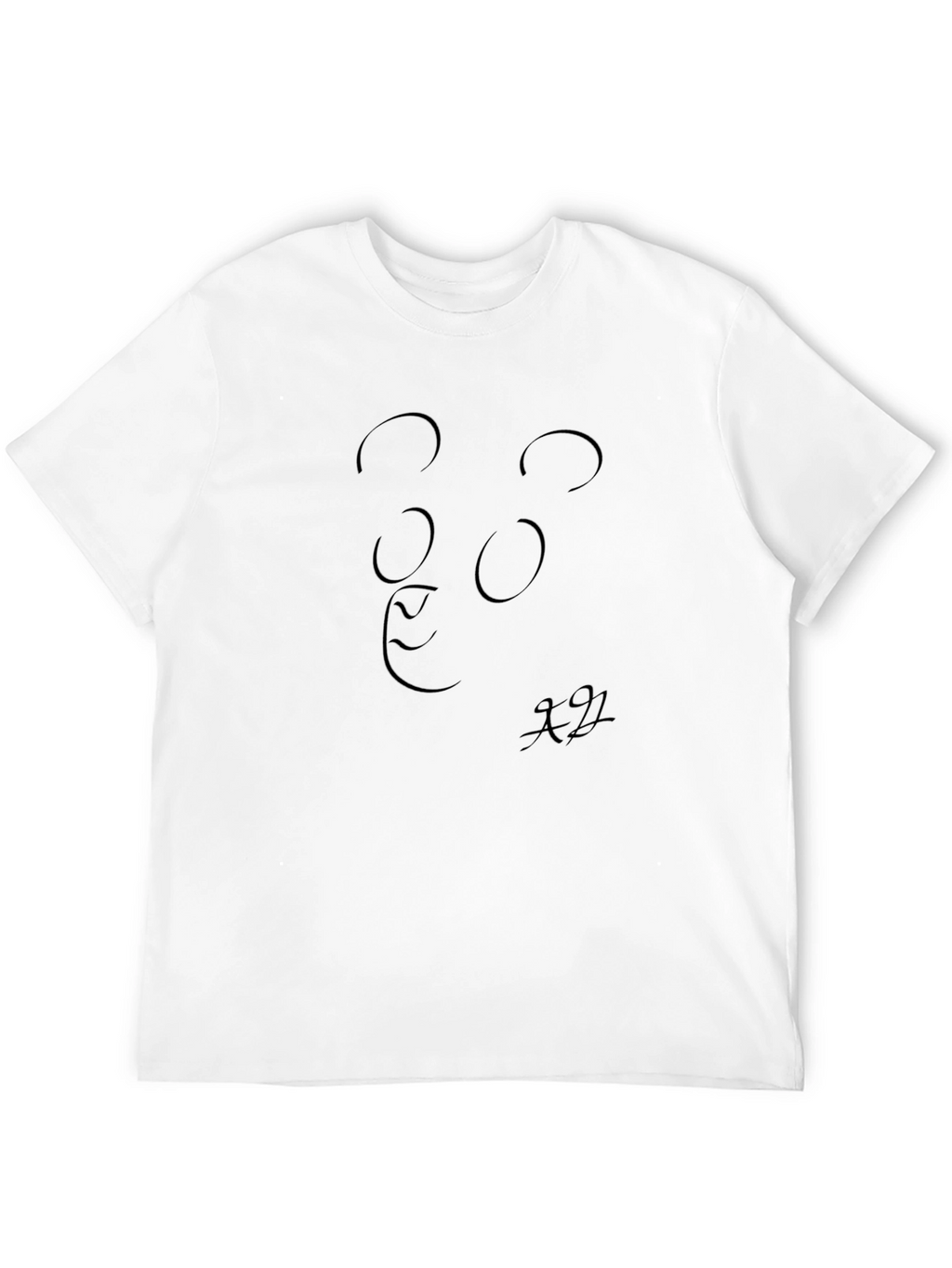 Abstract Face Graphic Black T-Shirt