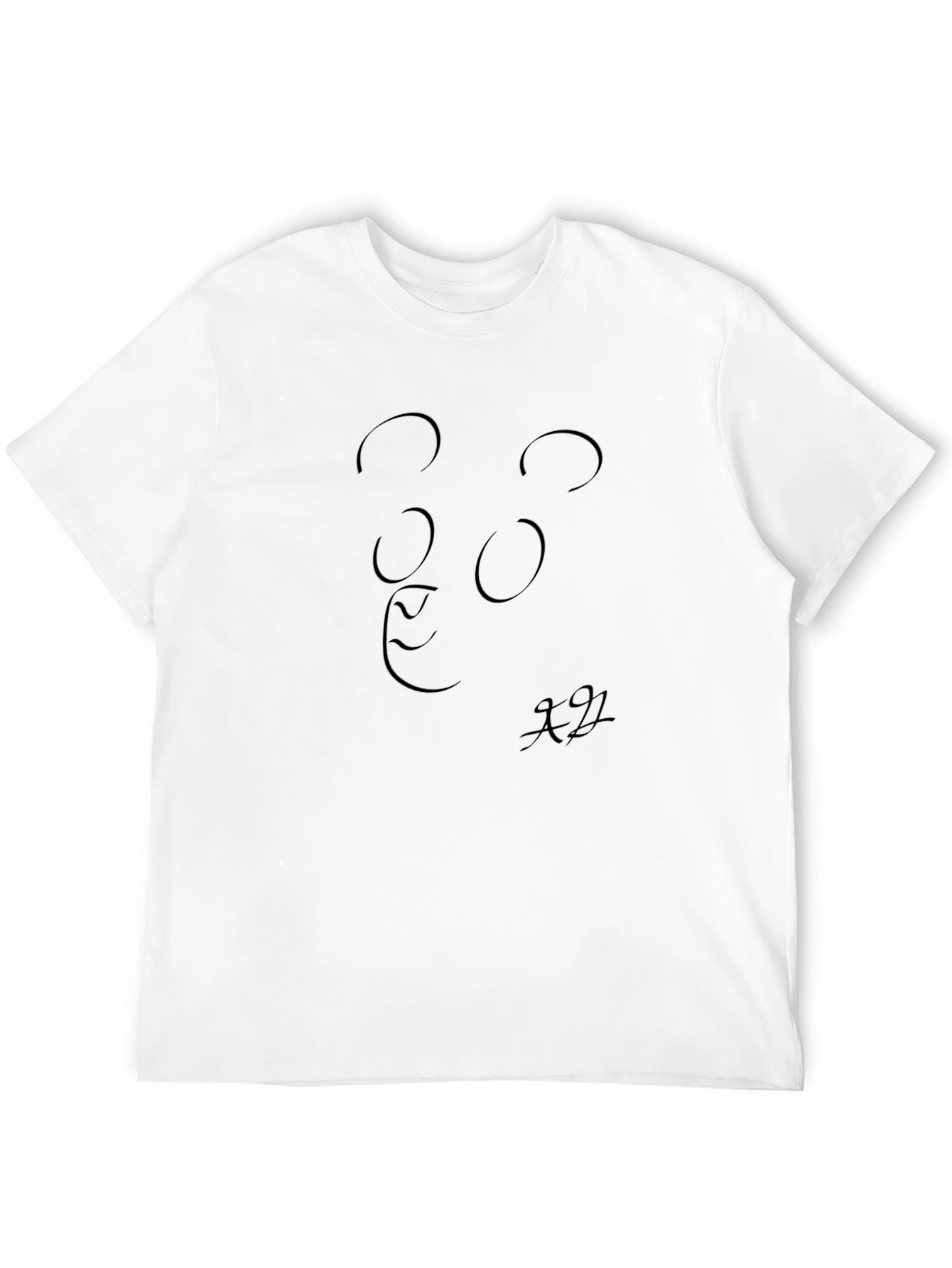 Abstract Face Graphic Black T-Shirt