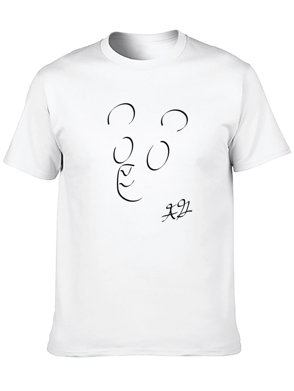 Abstract Face Graphic Black T-Shirt