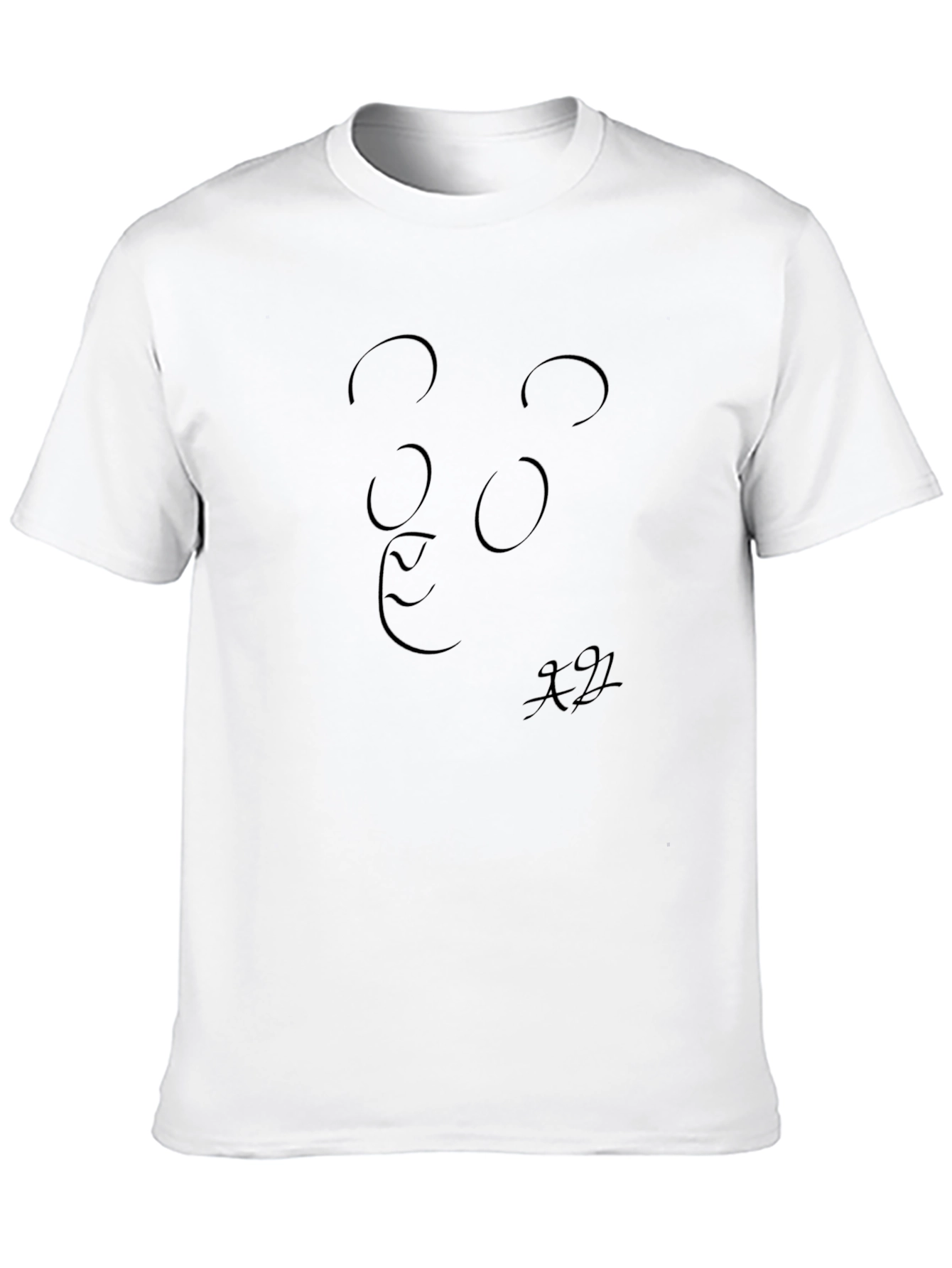 Abstract Face Graphic Black T-Shirt