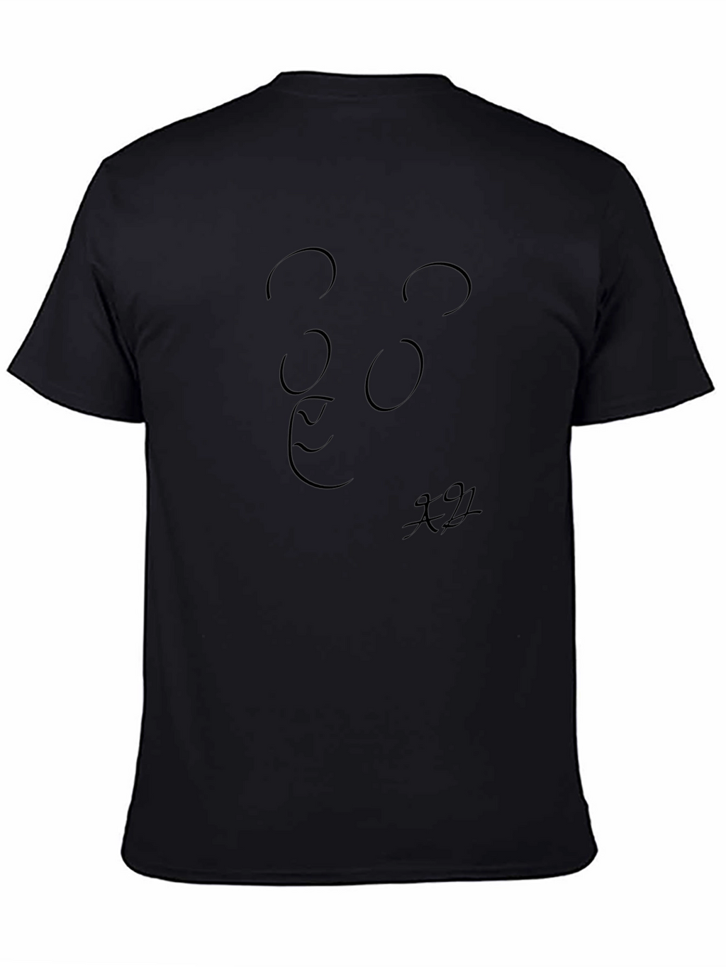 Abstract Face Graphic Black T-Shirt