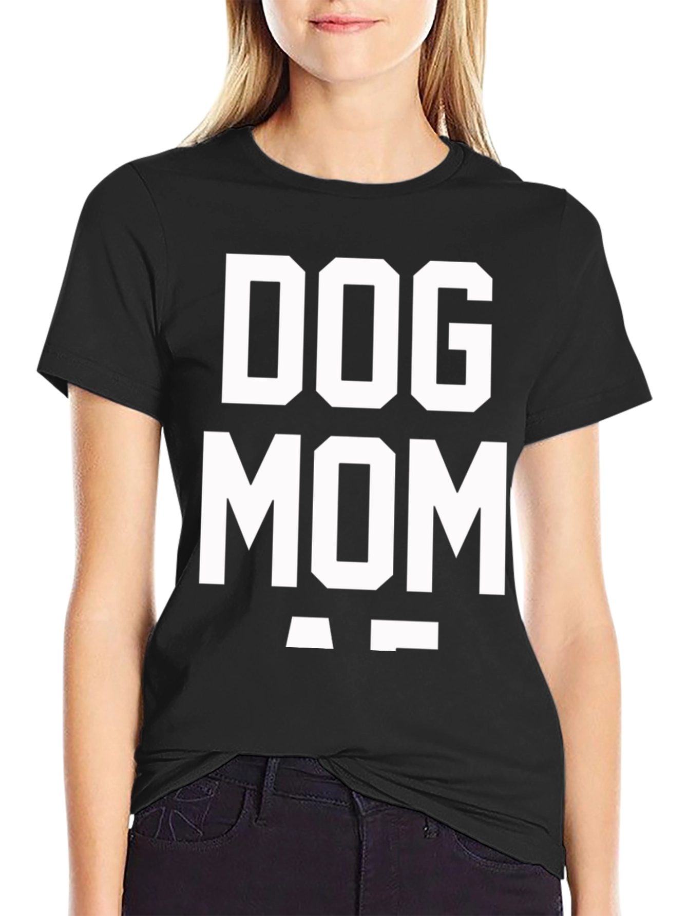 Dog Mom T-Shirt - Black Cotton Blend Graphic Tee