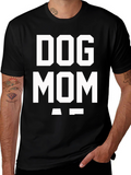 Dog Mom T-Shirt - Black Cotton Blend Graphic Tee