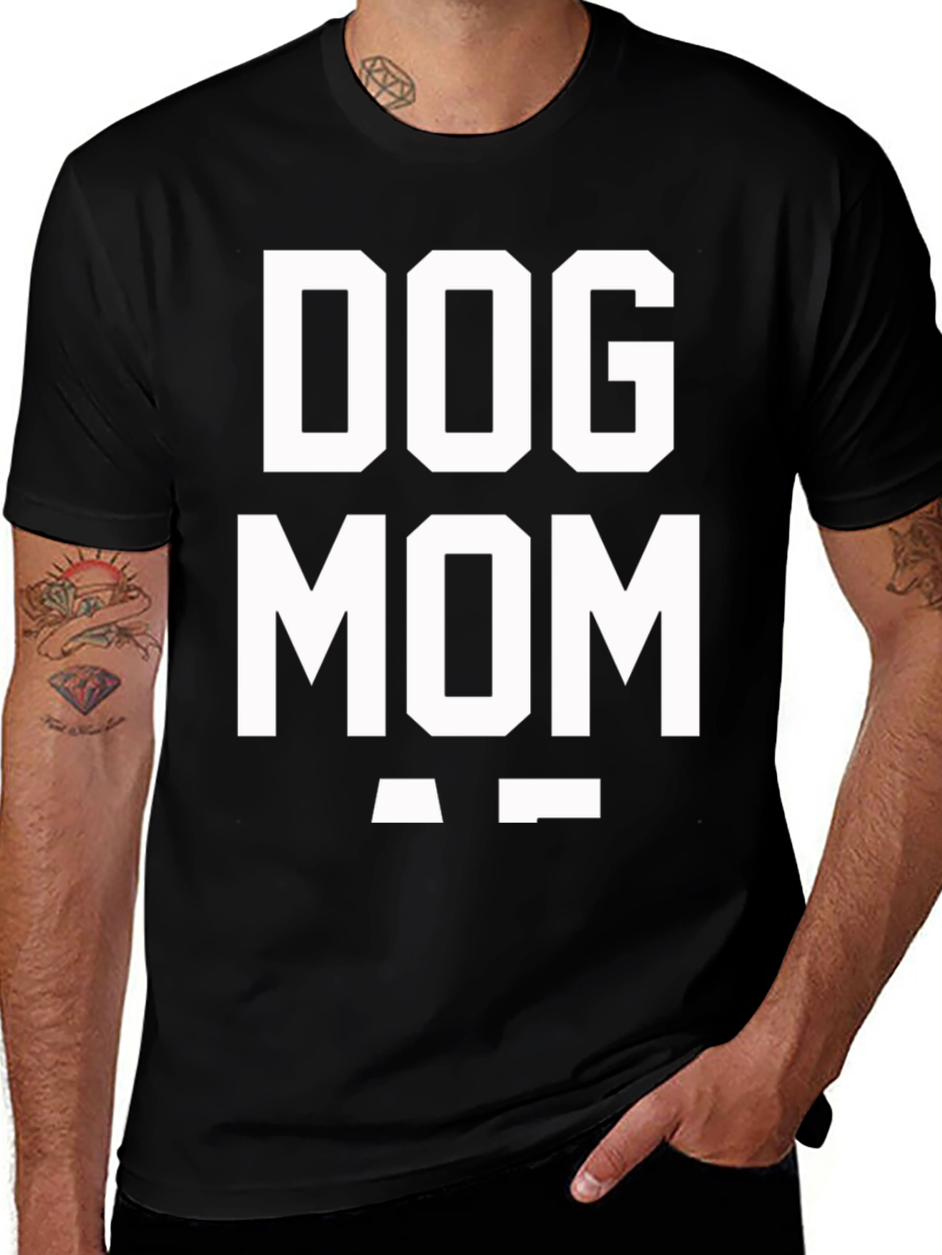 Dog Mom T-Shirt - Black Cotton Blend Graphic Tee