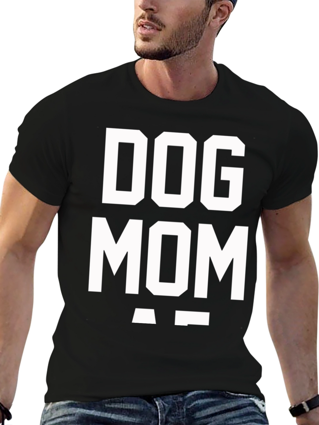 Dog Mom T-Shirt - Black Cotton Blend Graphic Tee