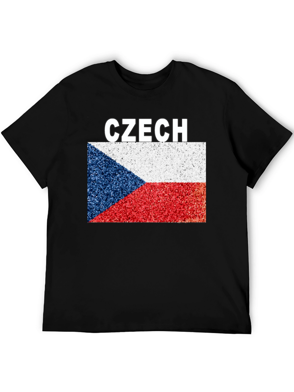 Czech Republic Flag T-Shirt - Black Crew Neck Tee