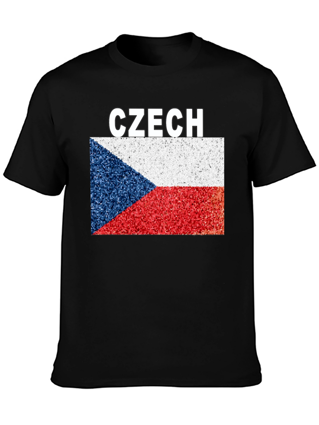 Czech Republic Flag T-Shirt - Black Crew Neck Tee
