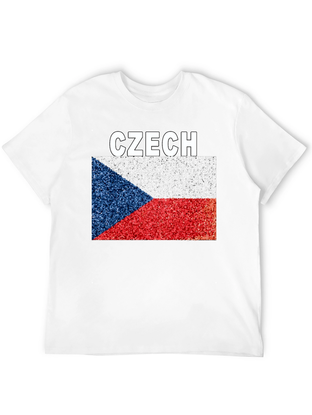 Czech Republic Flag T-Shirt - Black Crew Neck Tee