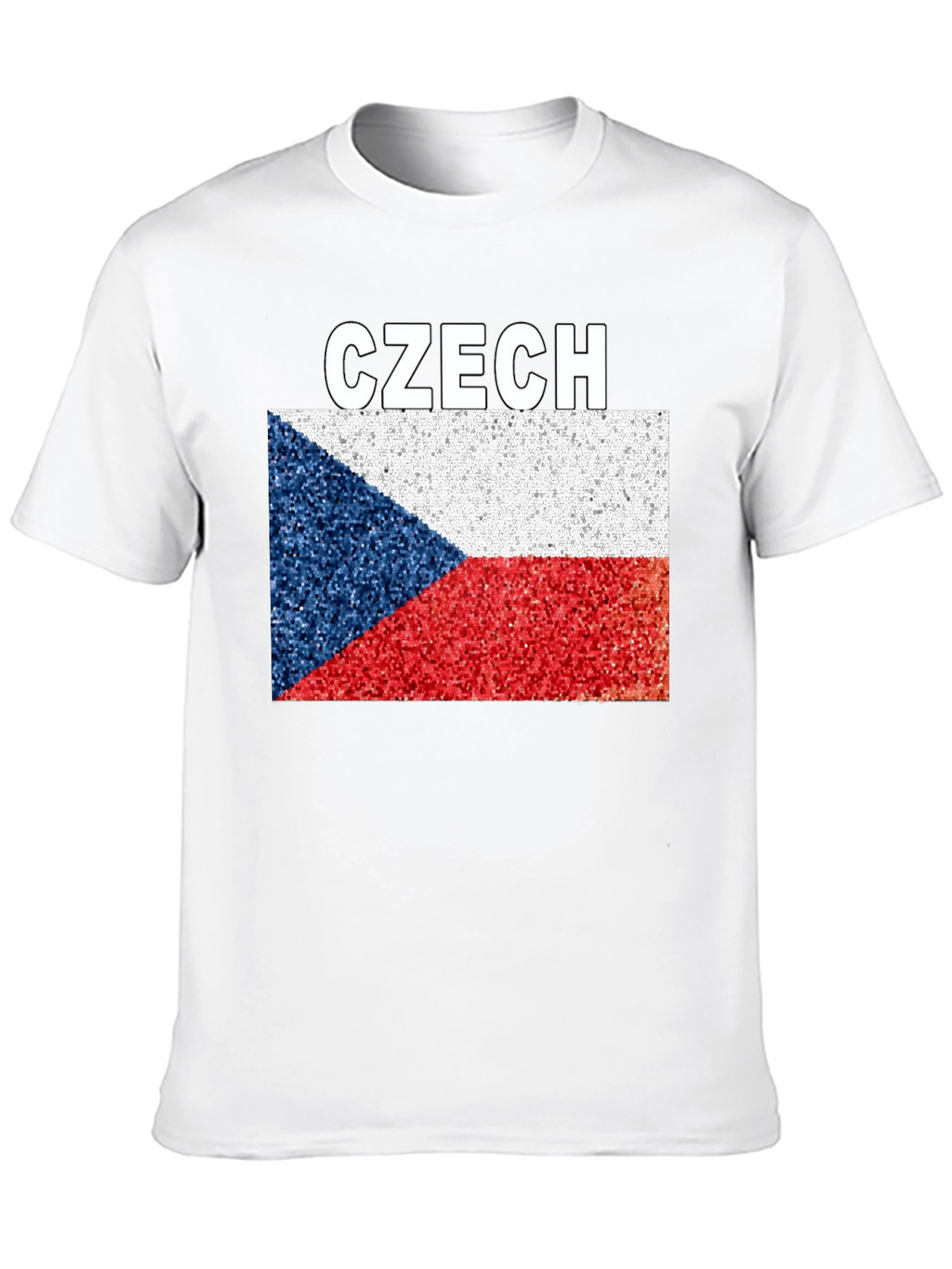 Czech Republic Flag T-Shirt - Black Crew Neck Tee