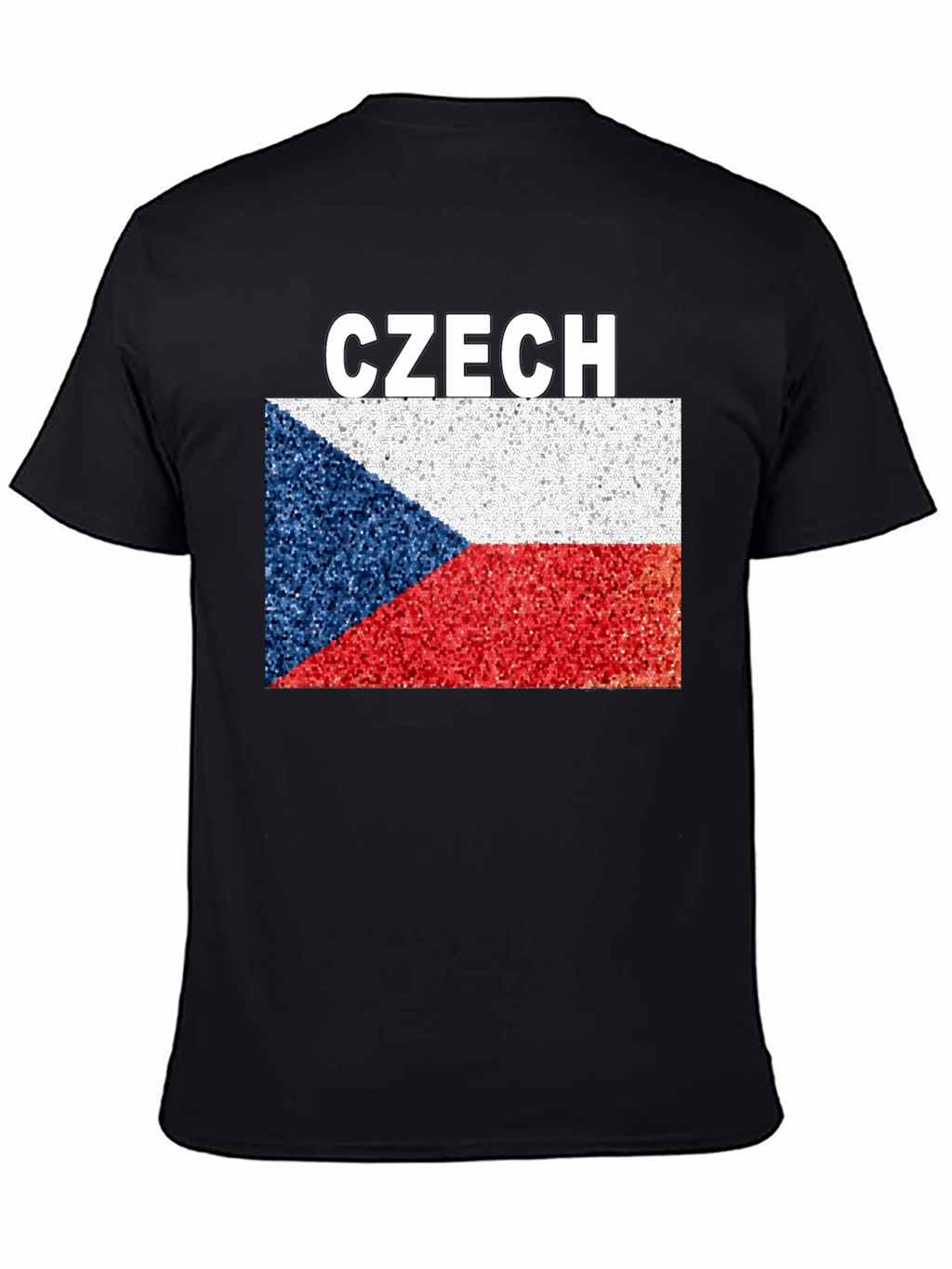 Czech Republic Flag T-Shirt - Black Crew Neck Tee