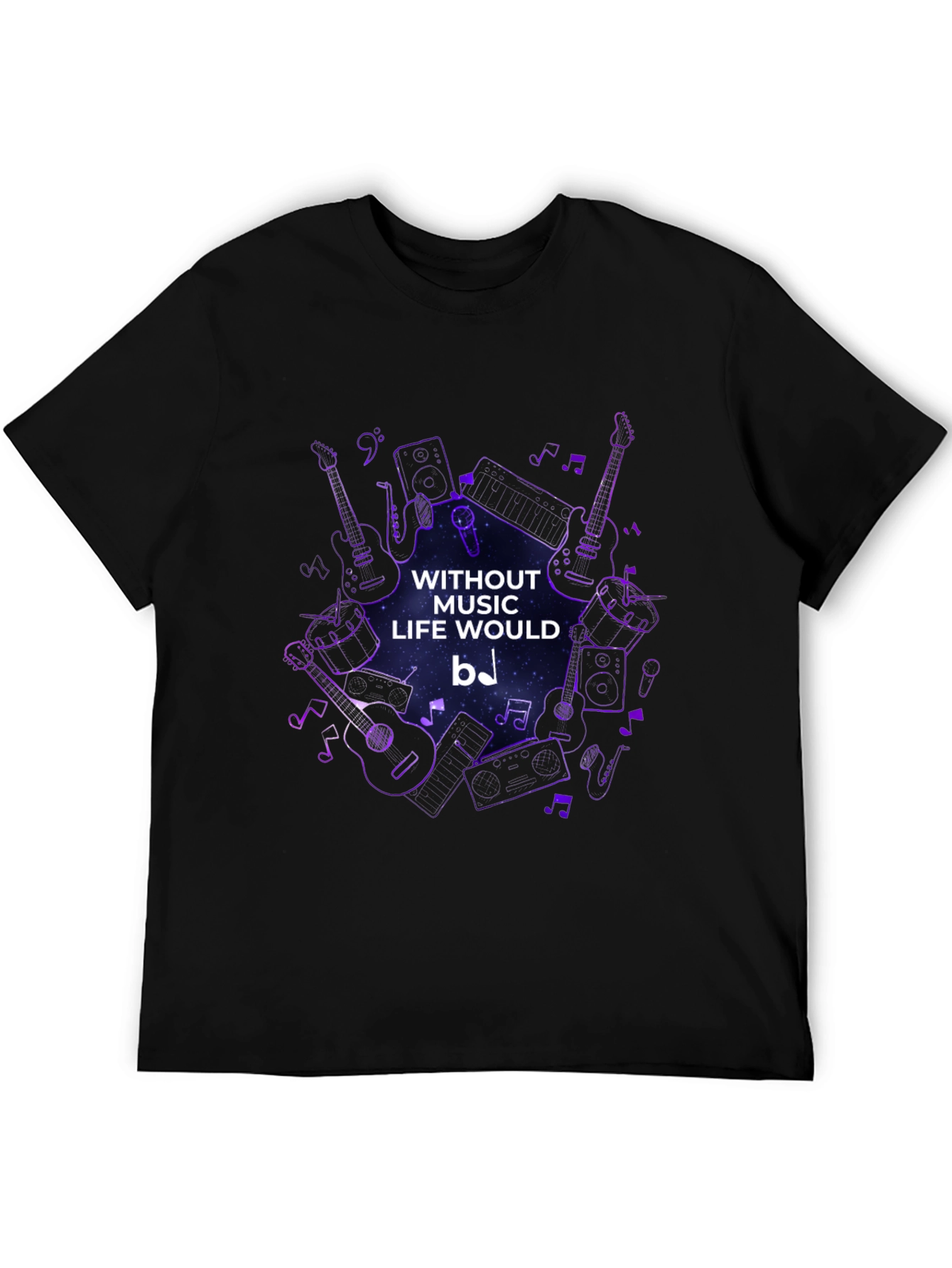 Music Lover T-Shirt - Without Music Life Would B Flat