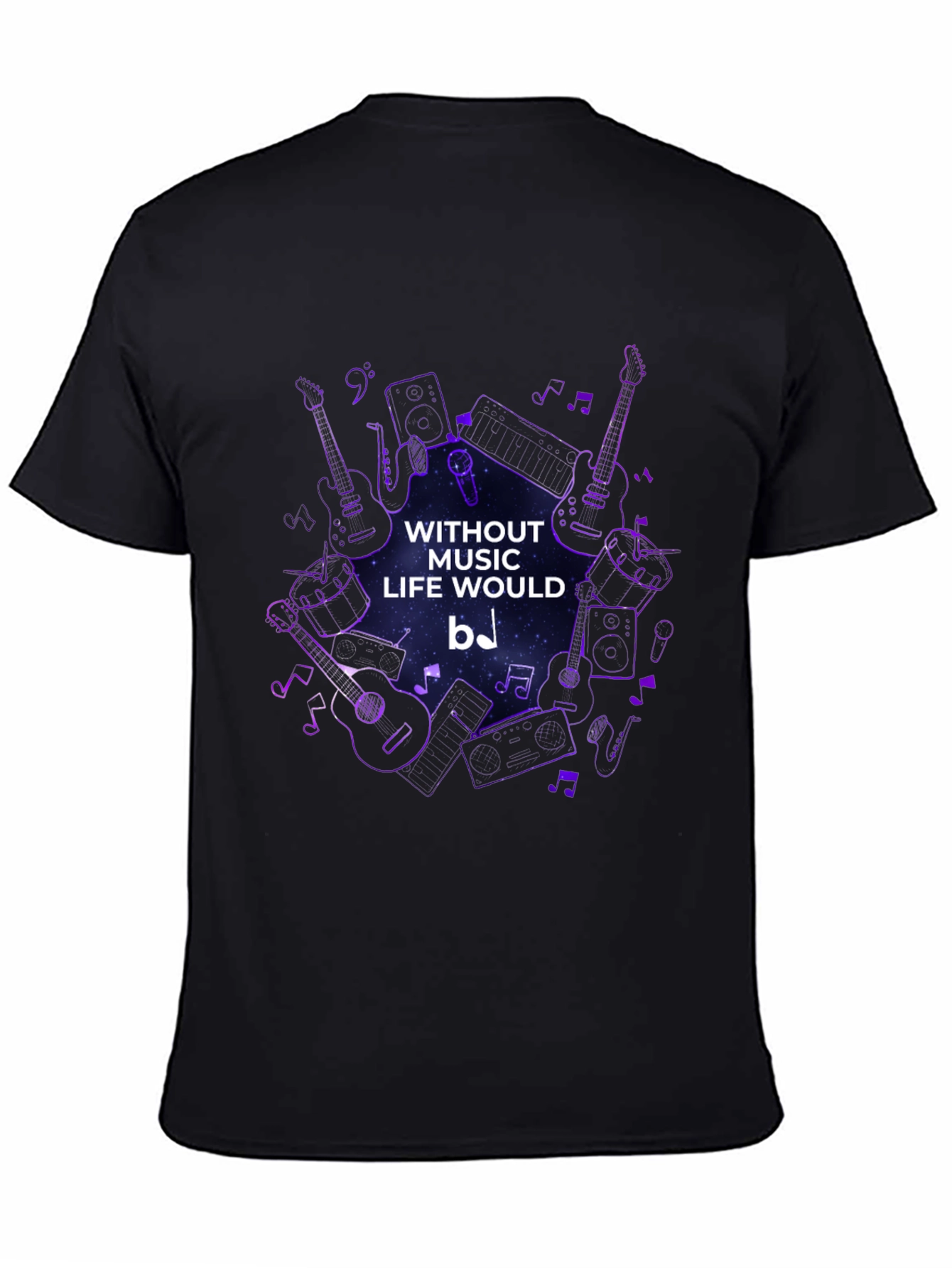 Music Lover T-Shirt - Without Music Life Would B Flat