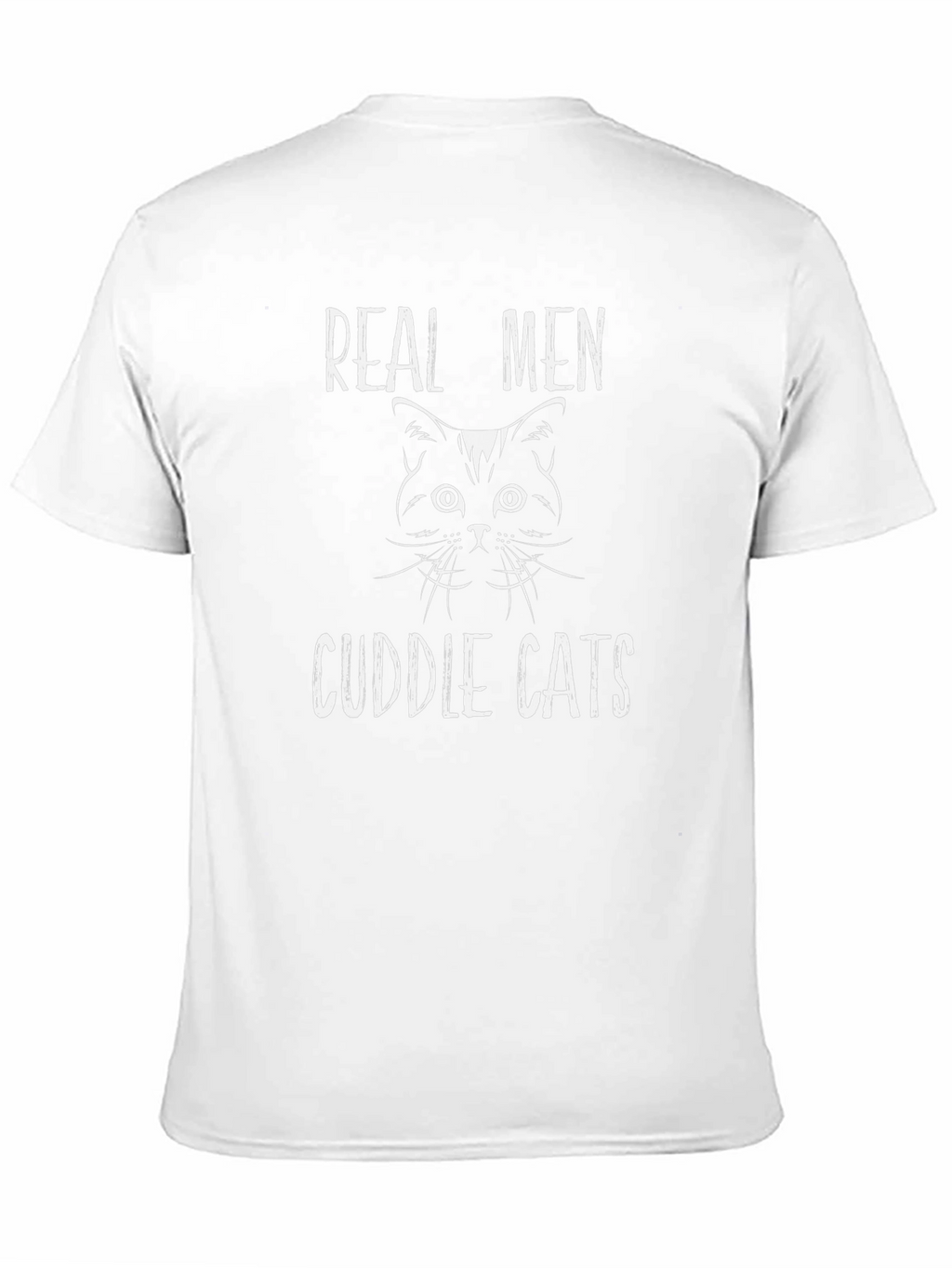 Real Men Cuddle Cats Black T-Shirt