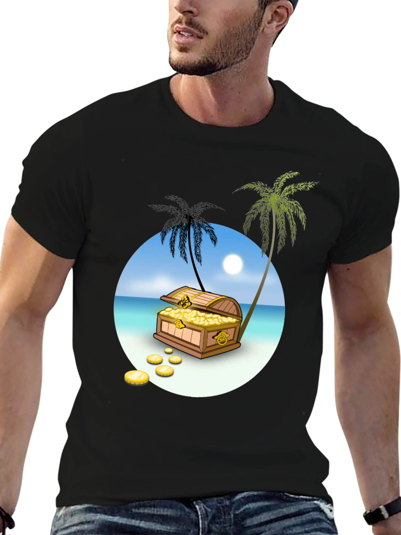 Treasure Island Graphic Tee - Mens Black T-Shirt