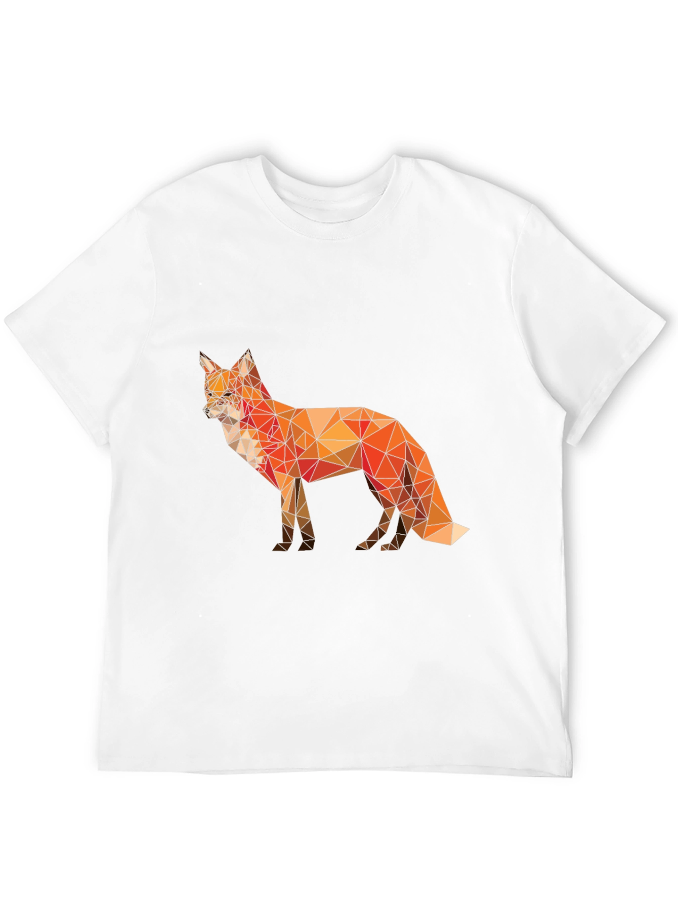 Geometric Fox Graphic T-Shirt - Modern Poly Art Tee