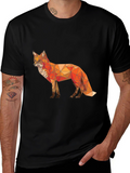 Geometric Fox Graphic T-Shirt - Modern Poly Art Tee