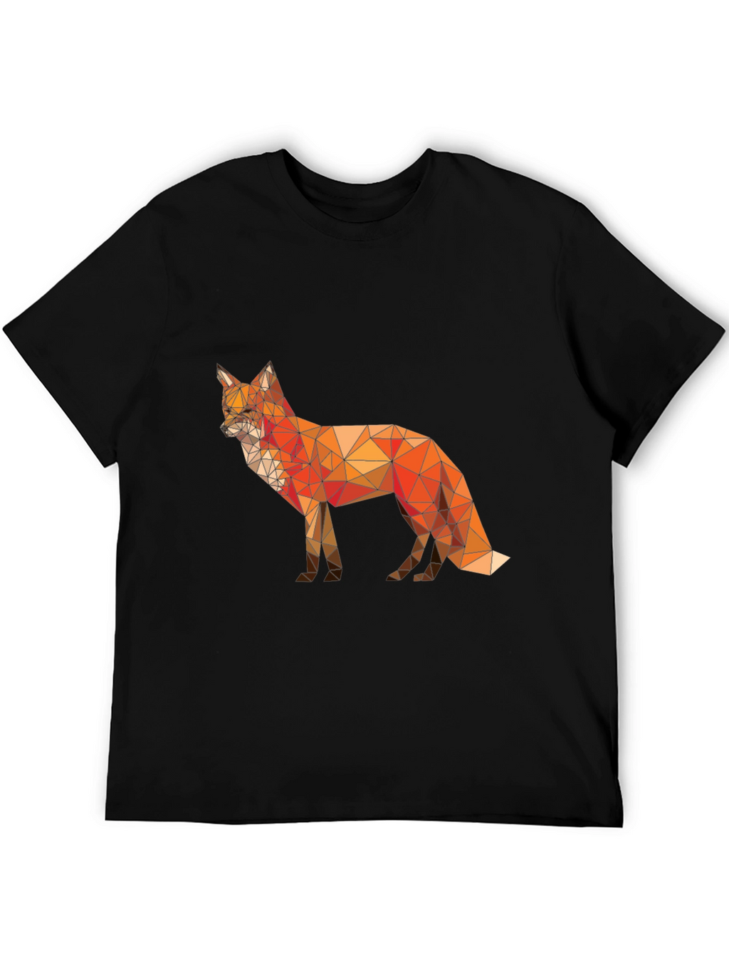 Geometric Fox Graphic T-Shirt - Modern Poly Art Tee