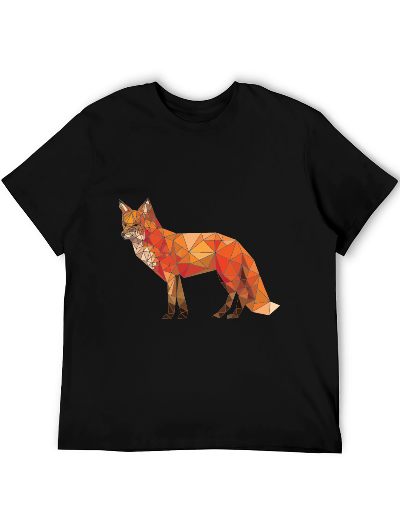 Geometric Fox Graphic T-Shirt - Modern Poly Art Tee