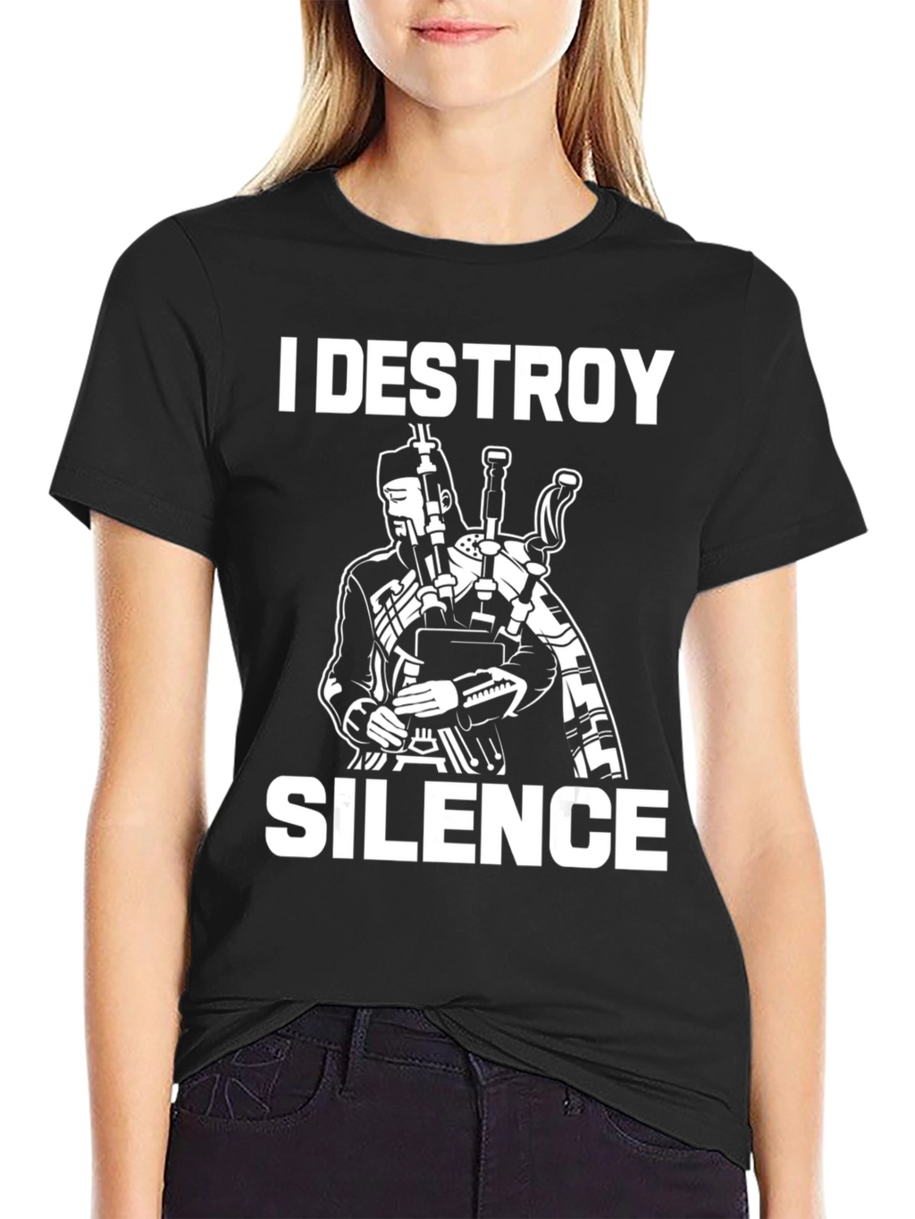 I Destroy Silence Bagpipe Graphic Tee
