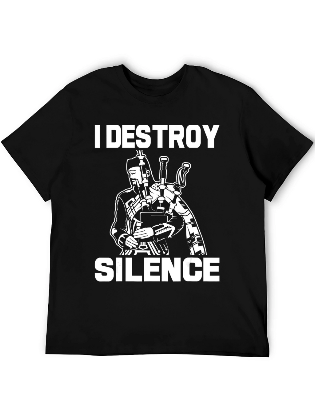 I Destroy Silence Bagpipe Graphic Tee