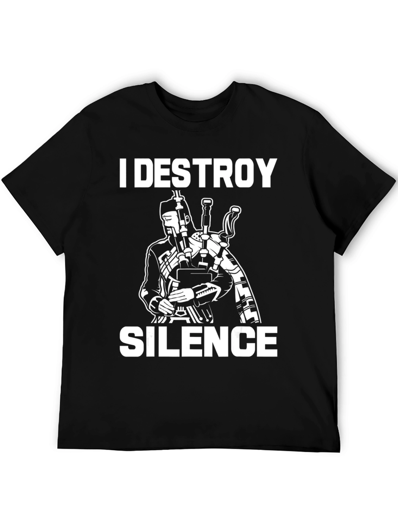 I Destroy Silence Bagpipe Graphic Tee