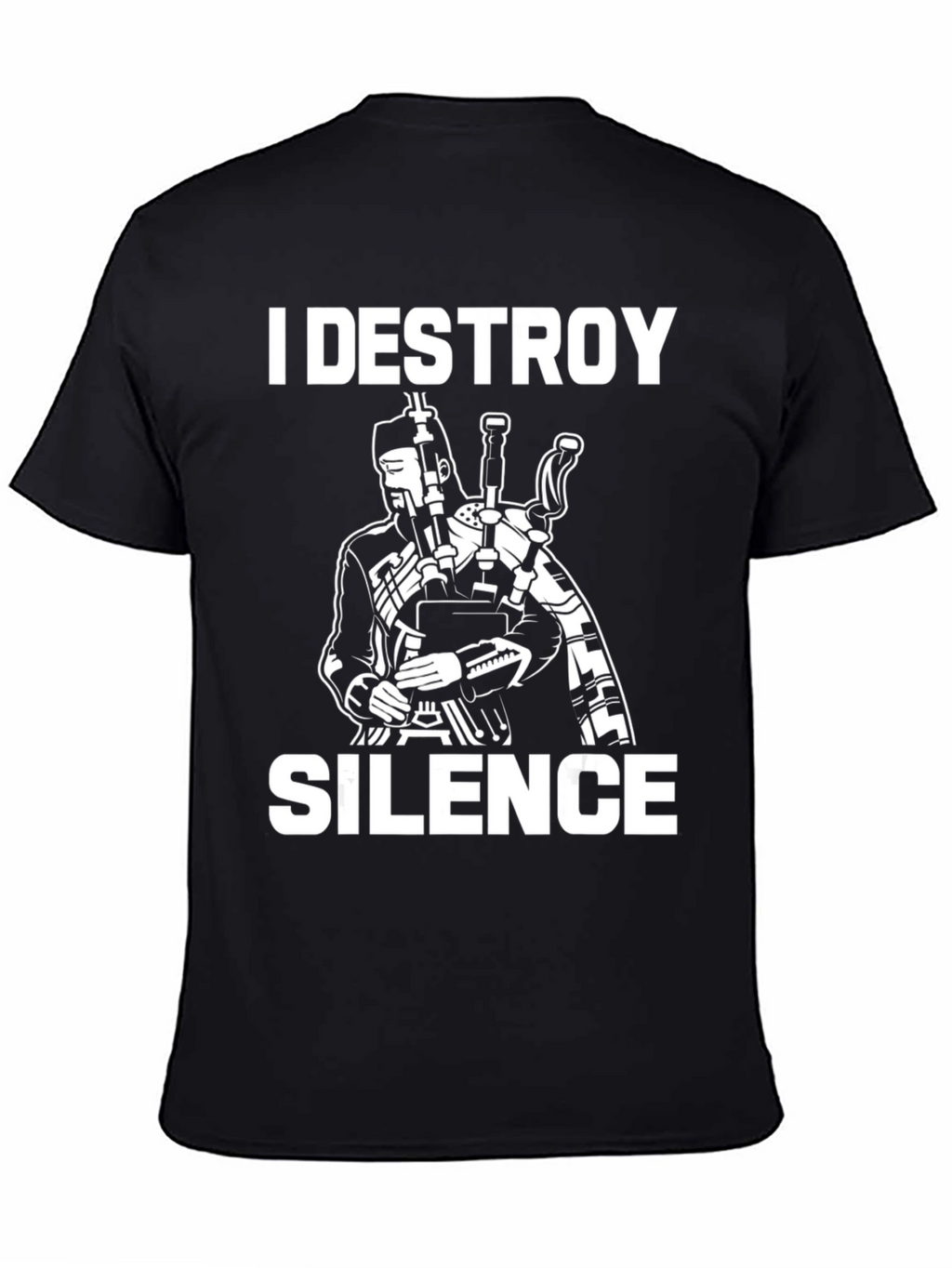 I Destroy Silence Bagpipe Graphic Tee