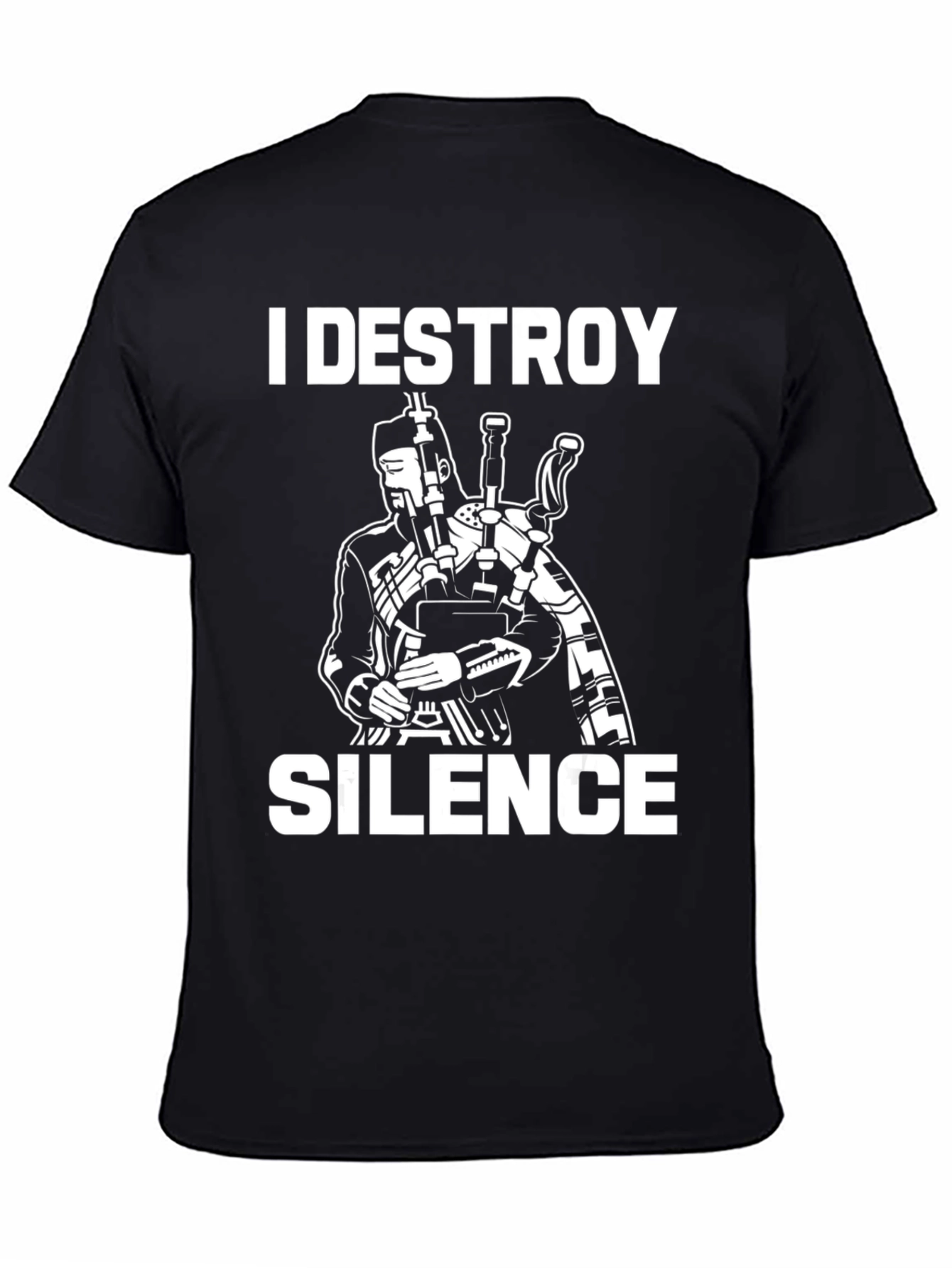 I Destroy Silence Bagpipe Graphic Tee