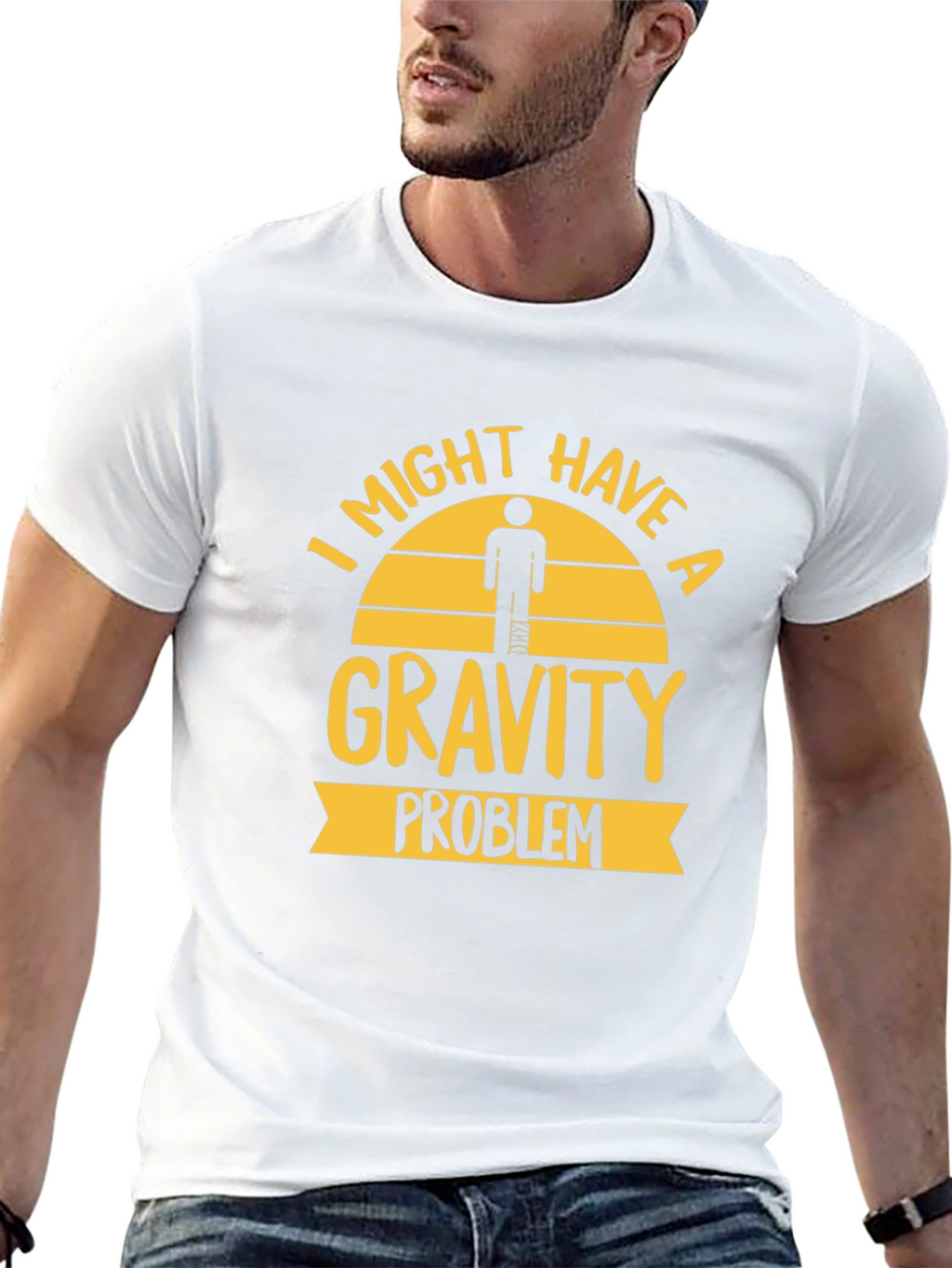 Gravity Problem Humor Graphic Tee