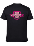 Best Grandma Ever Graphic T-Shirt - Black