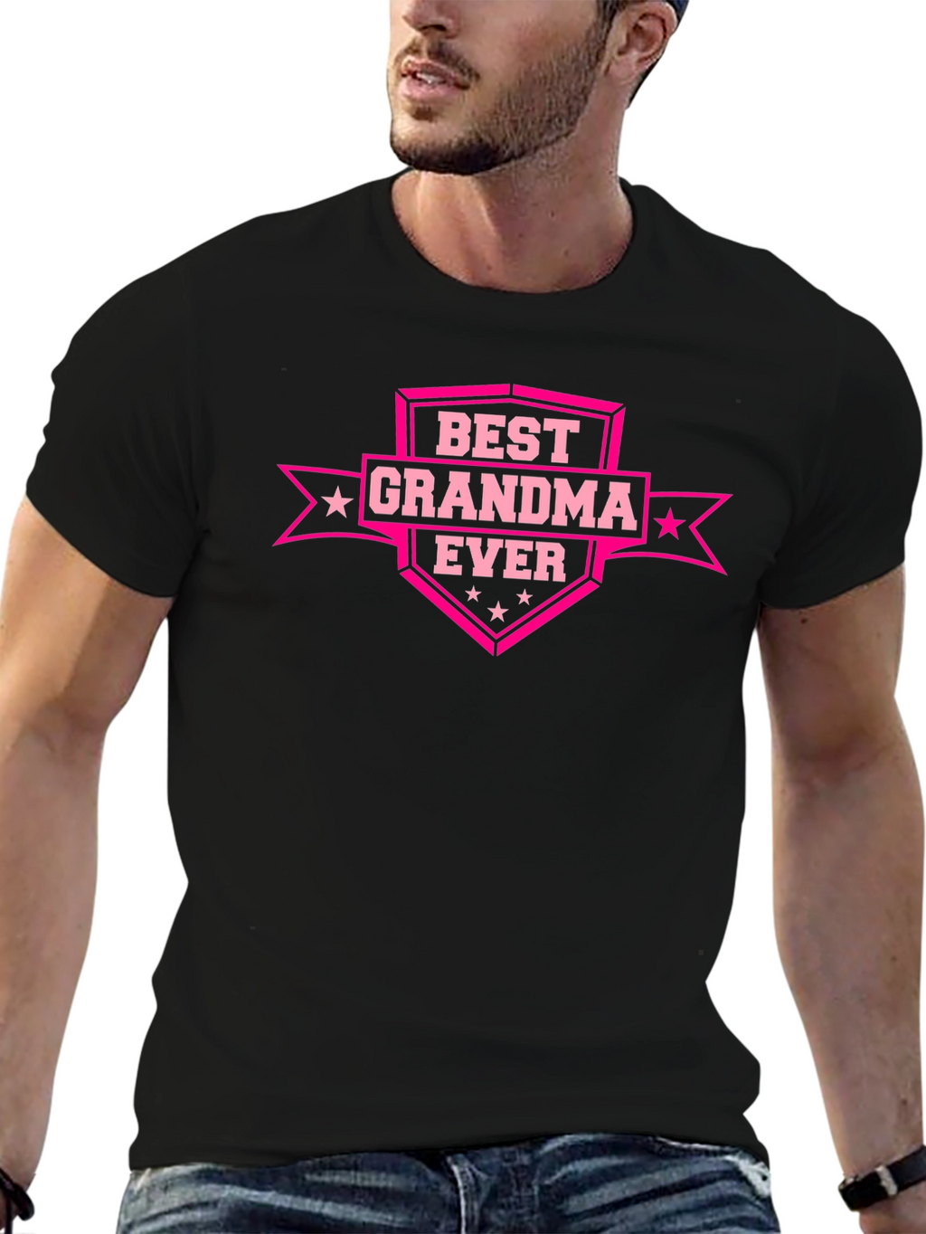 Best Grandma Ever Graphic T-Shirt - Black