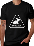 Run Away Rabbit Mens Black Graphic Tee