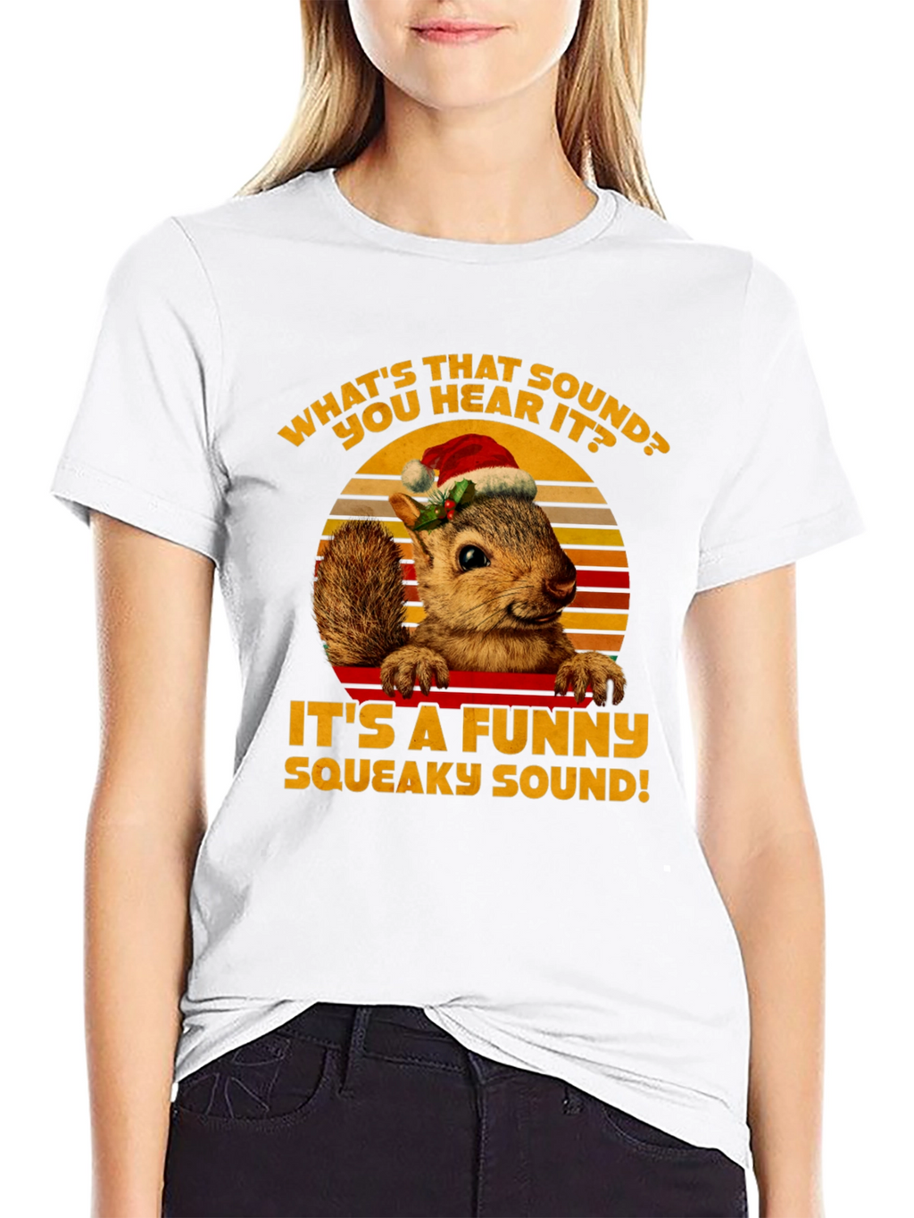 Funny Squirrel Christmas T-Shirt - Squeaky Sound!