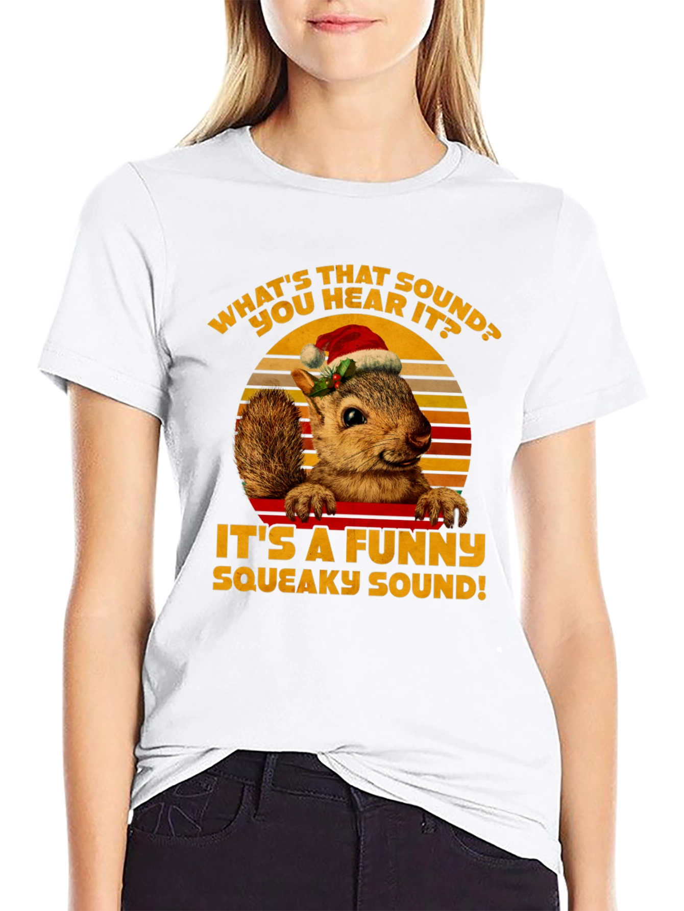 Funny Squirrel Christmas T-Shirt - Squeaky Sound!