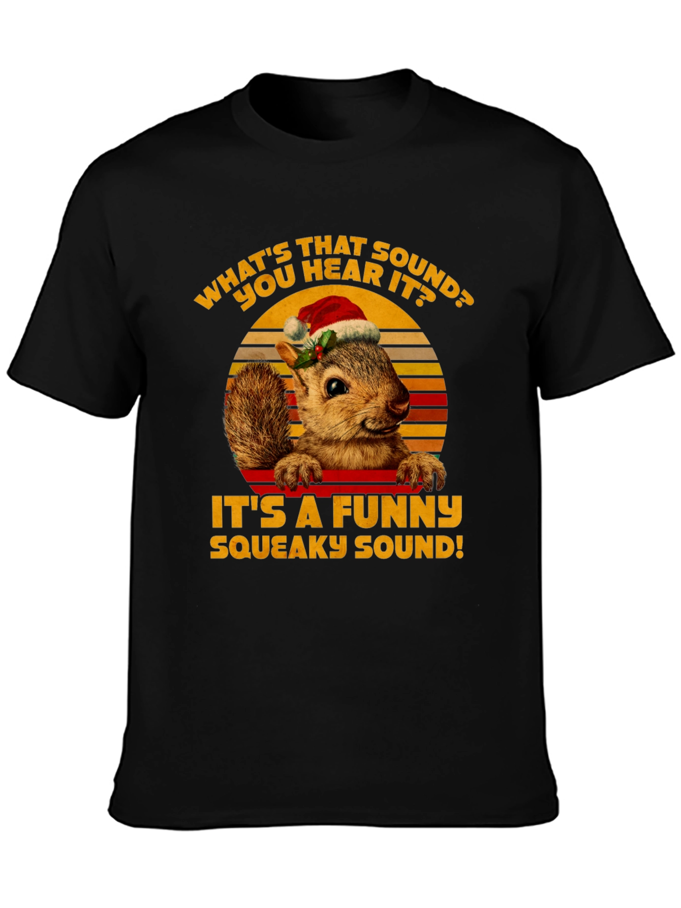 Funny Squirrel Christmas T-Shirt - Squeaky Sound!