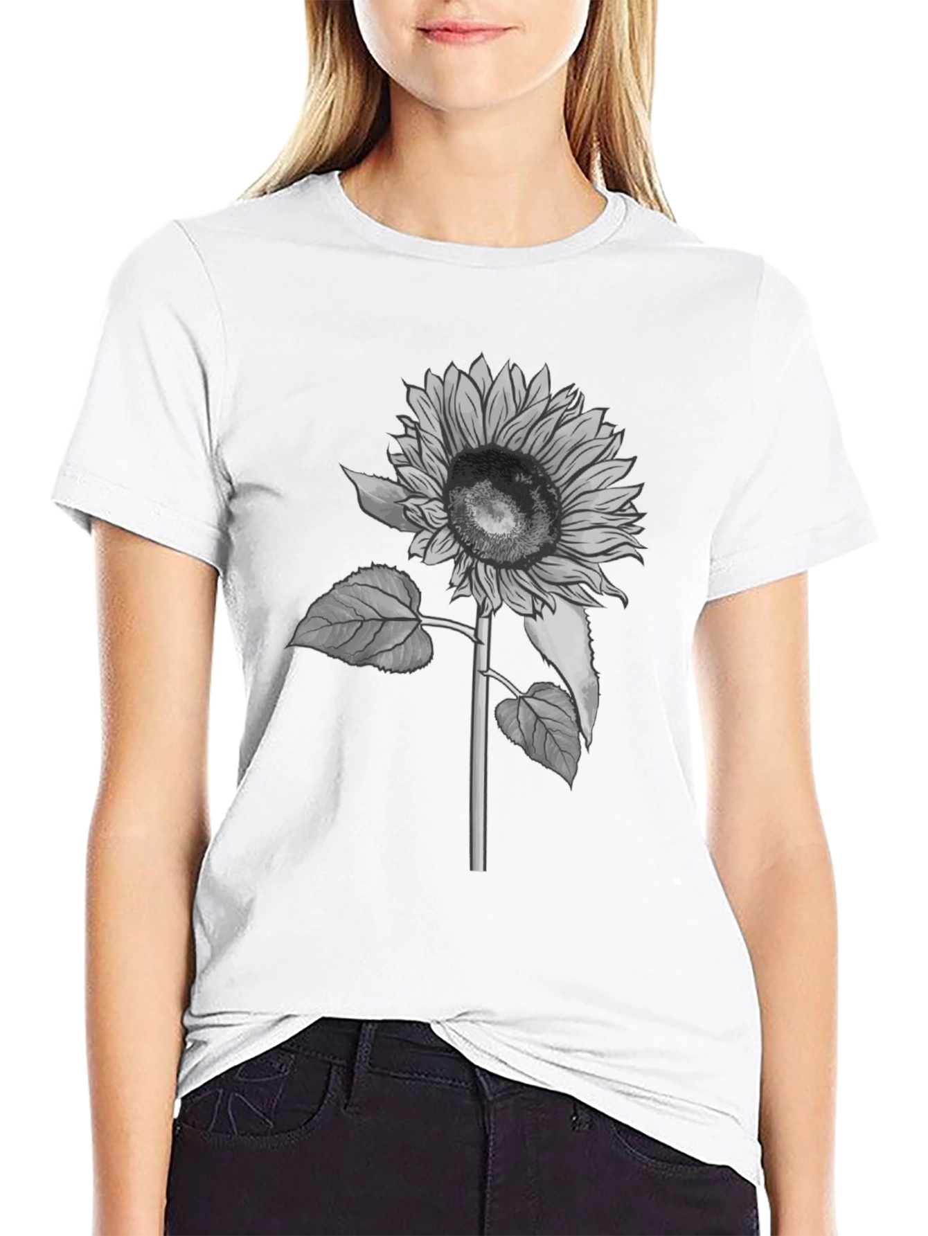 Sunflower Graphic T-Shirt - Black Casual Tee