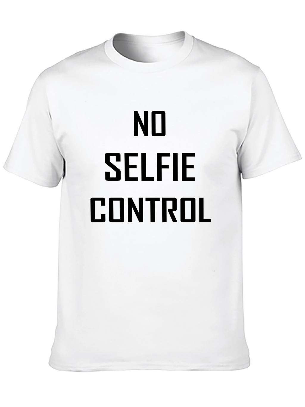 No Selfie Control Black Graphic Tee for Men