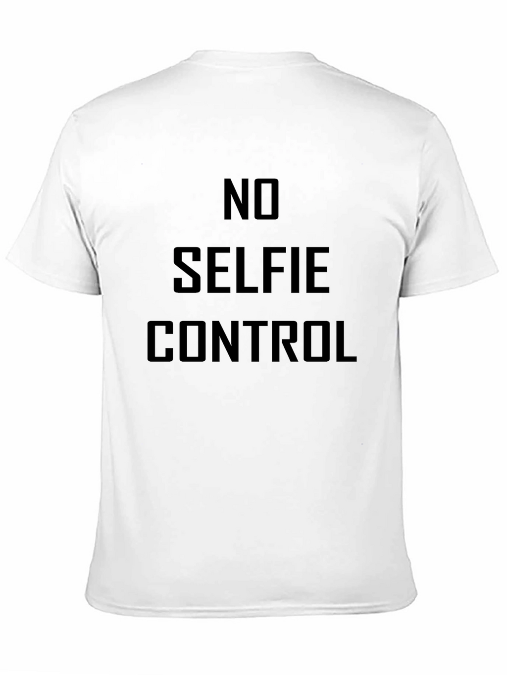 No Selfie Control Black Graphic Tee for Men