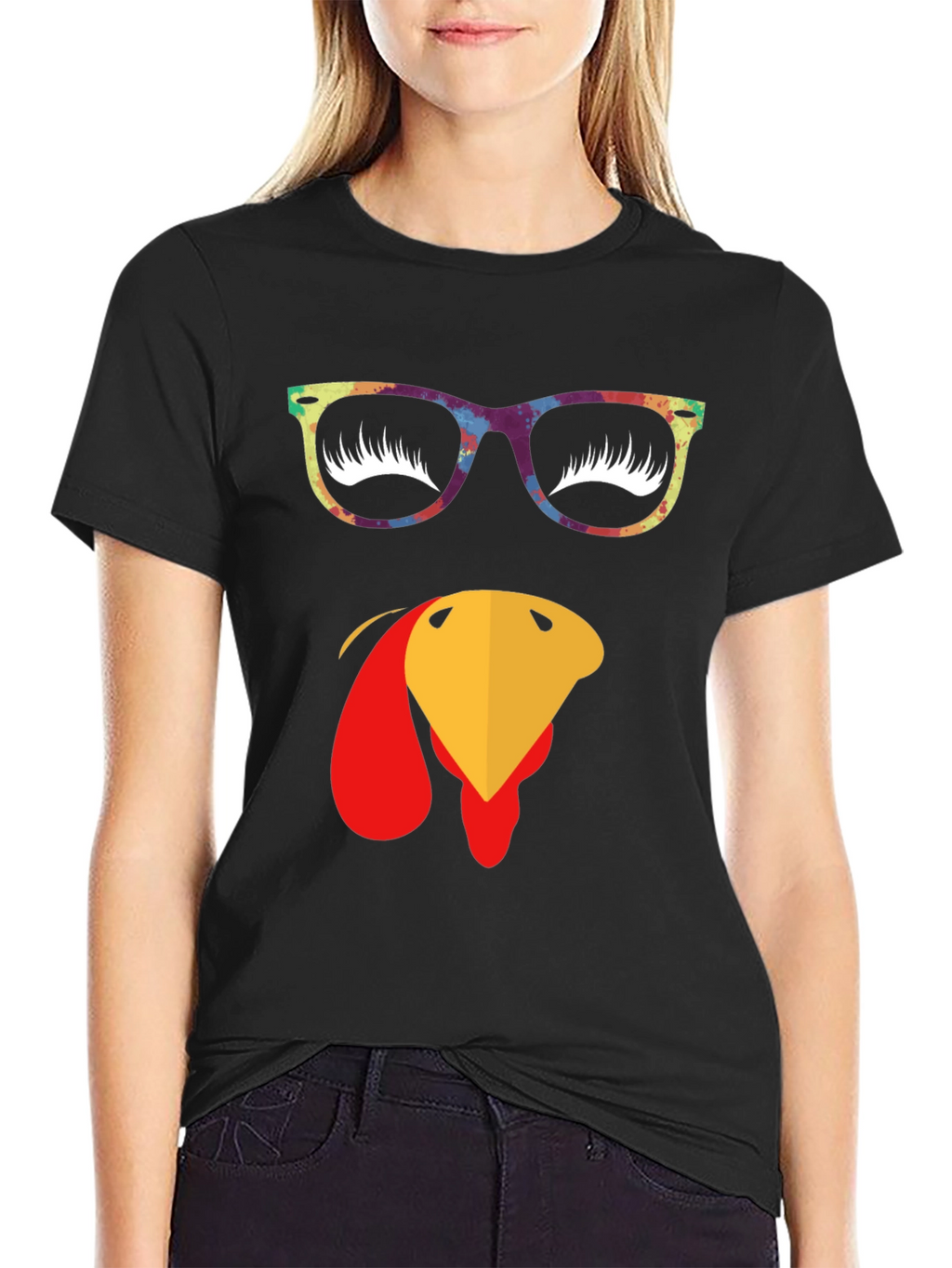 Thanksgiving Turkey Face Graphic T-Shirt