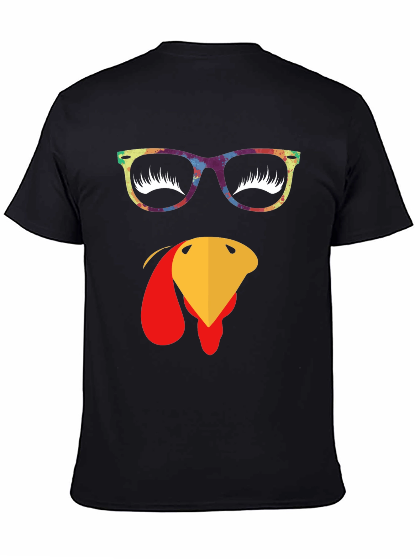 Thanksgiving Turkey Face Graphic T-Shirt