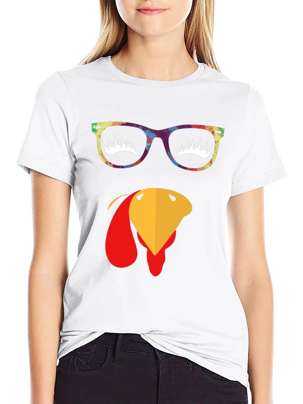 Thanksgiving Turkey Face Graphic T-Shirt