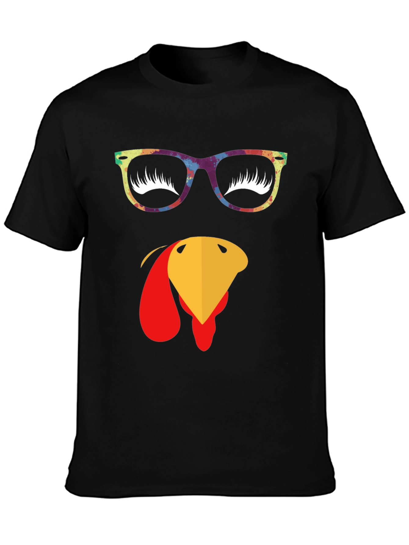 Thanksgiving Turkey Face Graphic T-Shirt