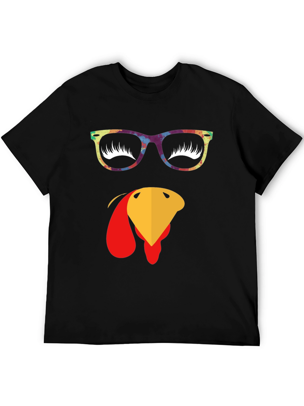 Thanksgiving Turkey Face Graphic T-Shirt