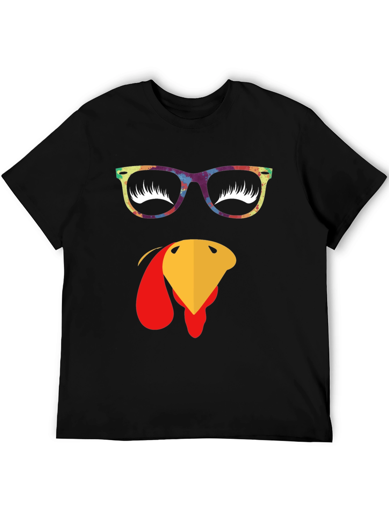 Thanksgiving Turkey Face Graphic T-Shirt