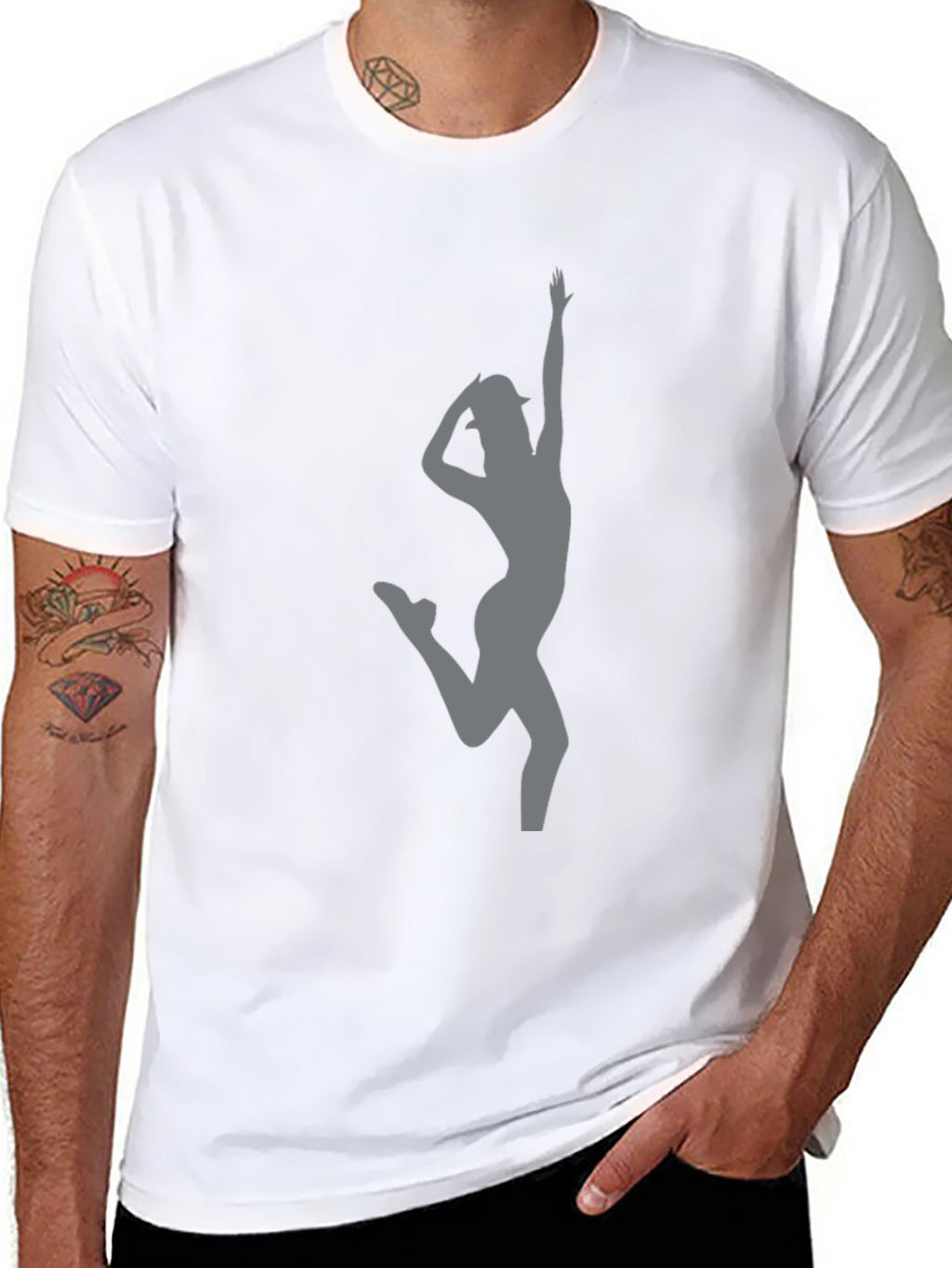 Dancing Silhouette Graphic Tee - Black