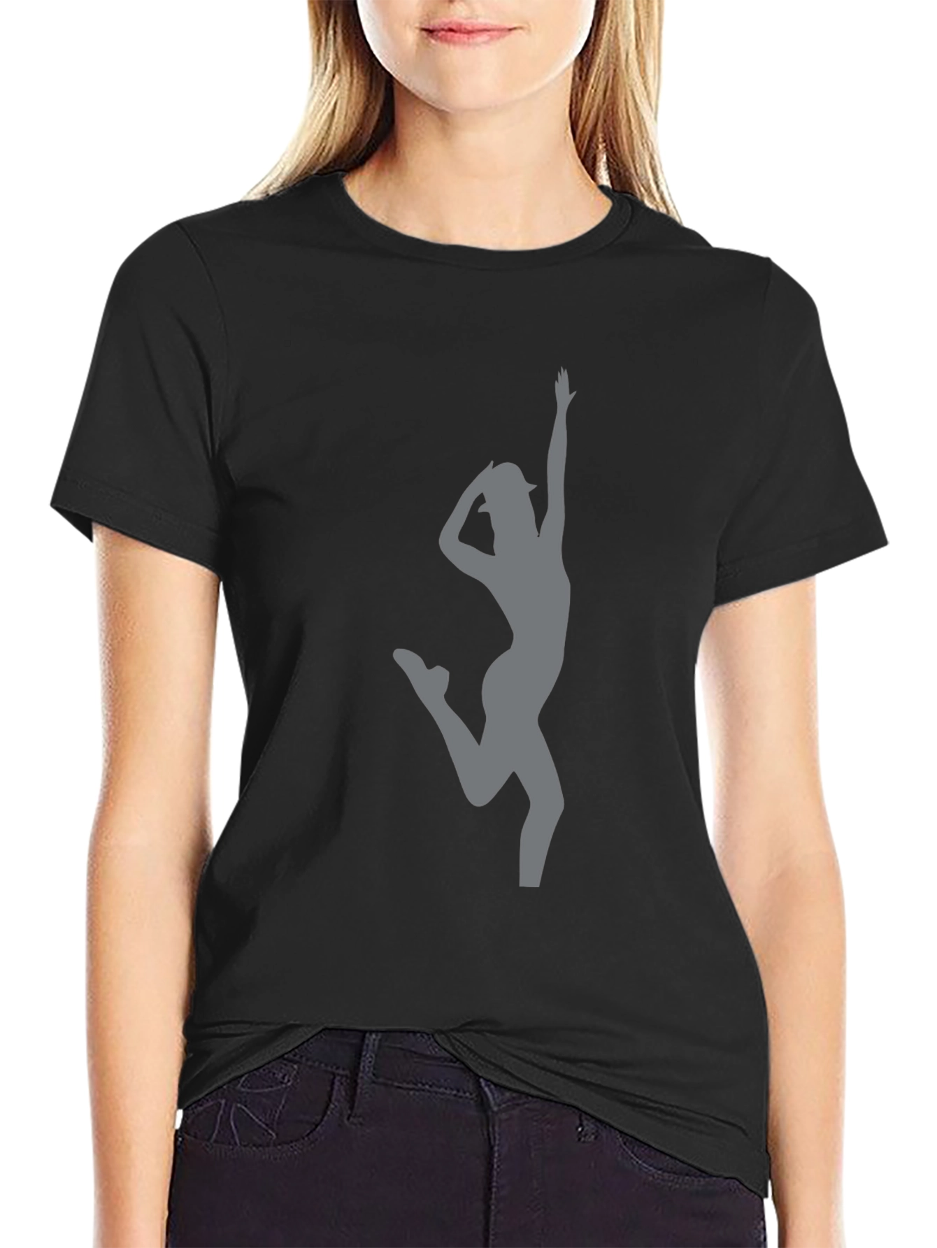 Dancing Silhouette Graphic Tee - Black