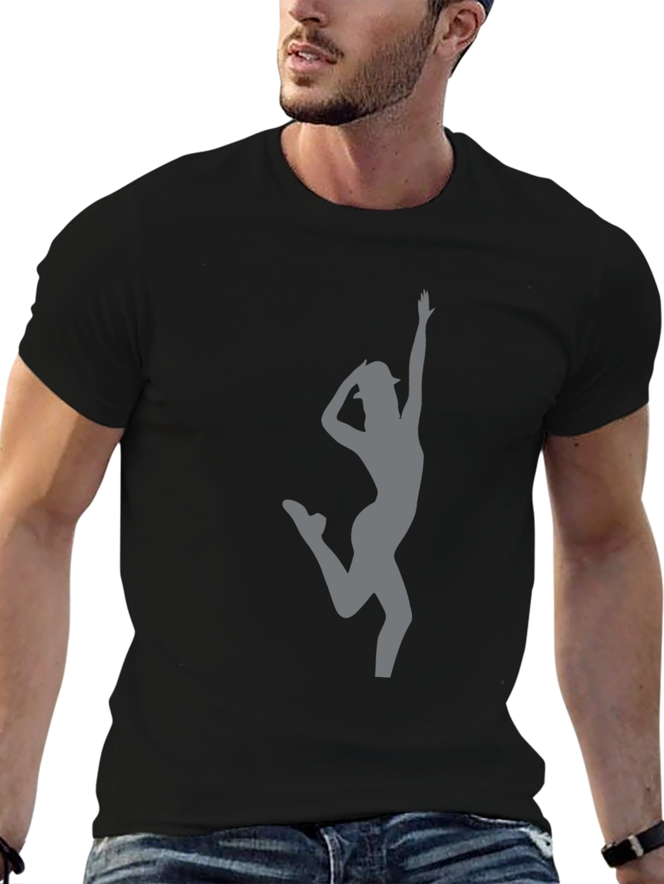 Dancing Silhouette Graphic Tee - Black